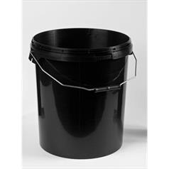 20 Litre Black Plastic Bucket with Lid and Handle